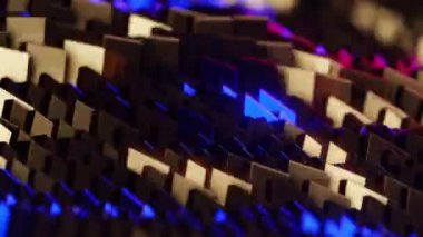 Işıldayan altın külçelerinin dalgalanan hareketi. döngülenmiş çokgen canlandırması