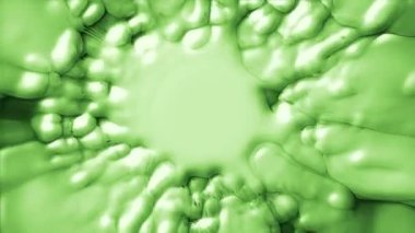 Kabarcıklı kalın yeşil yağlı boya. soyut canlandırılmış arkaplan