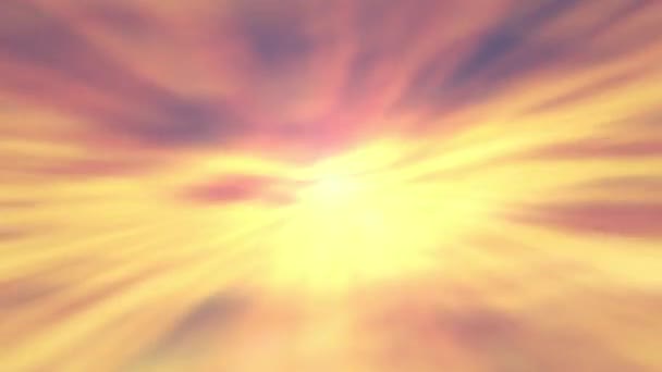 Розмиті Сонячні Промені Рухаються Швидко Петля Анімації Золотий Розмитий Фон — стокове відео