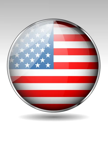 Bouton drapeau usa — Image vectorielle
