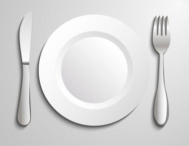 plaka bıçak ve çatal