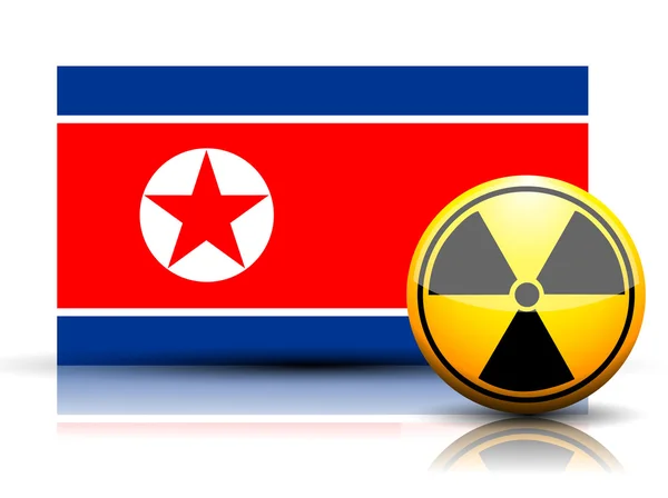 Corea del Norte bandera nuclear — Archivo Imágenes Vectoriales