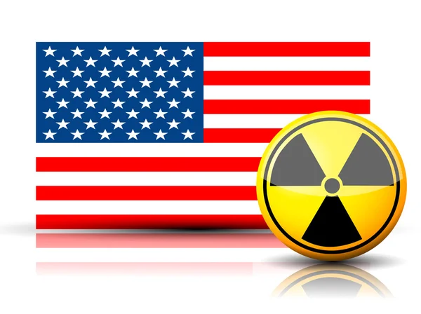Estados Unidos bandera nuclear — Vector de stock