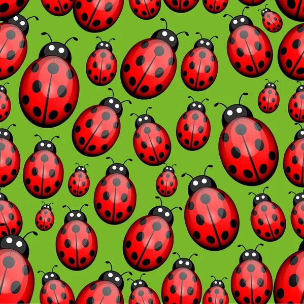 Seamless ladybug background — Stock Vector