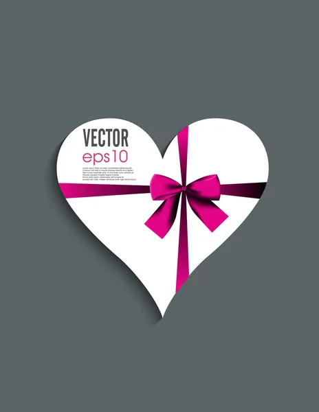 Cinta en corazón de papel — Vector de stock