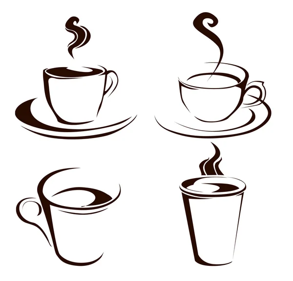 Formas taza de café Vectores de stock libres de derechos