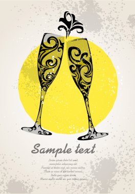 soyut şampanya bardağı