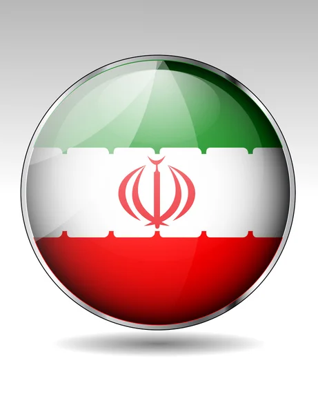 Iran flag button — Stock Vector