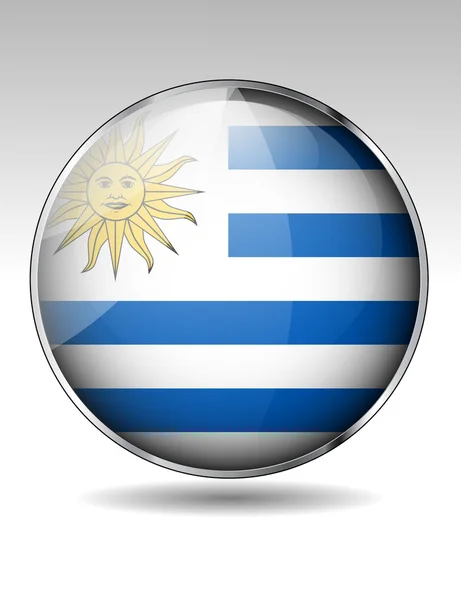 Botão bandeira uruguai — Vetor de Stock