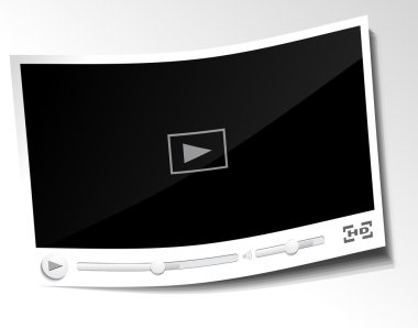 Paper video player clipart