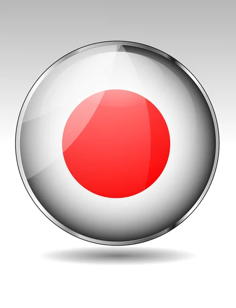Botón de bandera de Japón — Vector de stock
