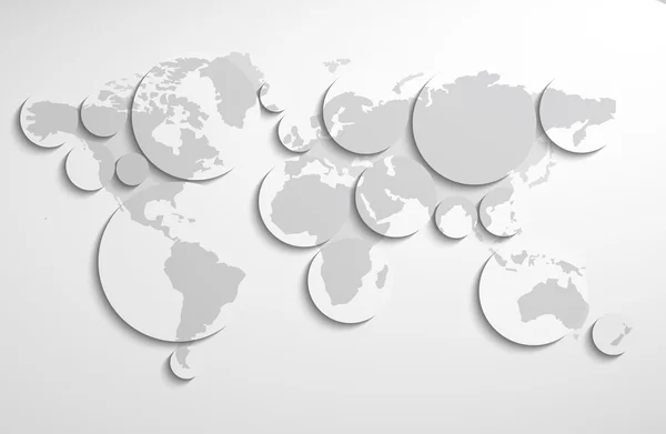 Wereld kaart cirkels — Stockvector