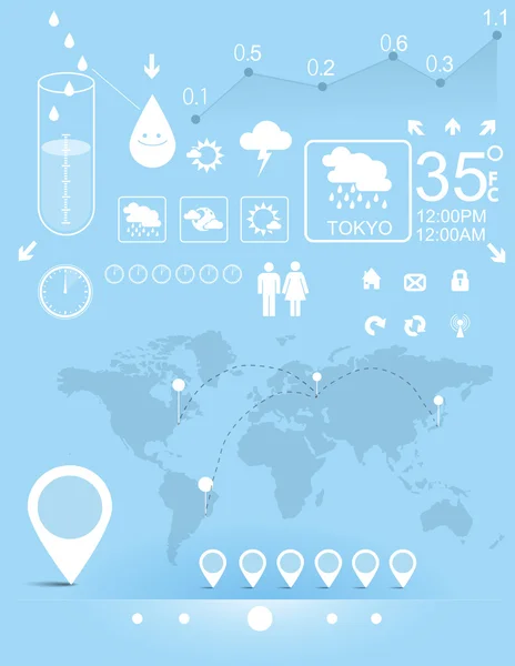 Infografía meteorológica — Vector de stock