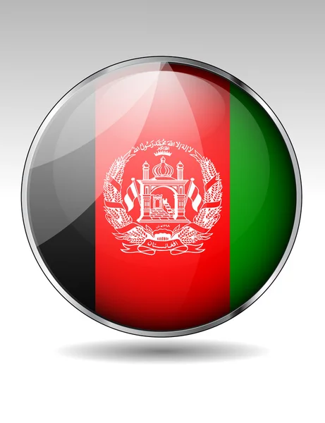 Afganistan bayrağı düğmesi — Stok Vektör