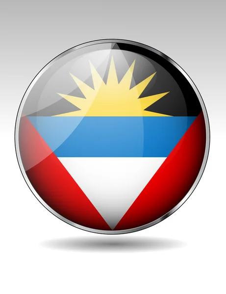 Botón bandera Anitgua y Barbuda — Vector de stock