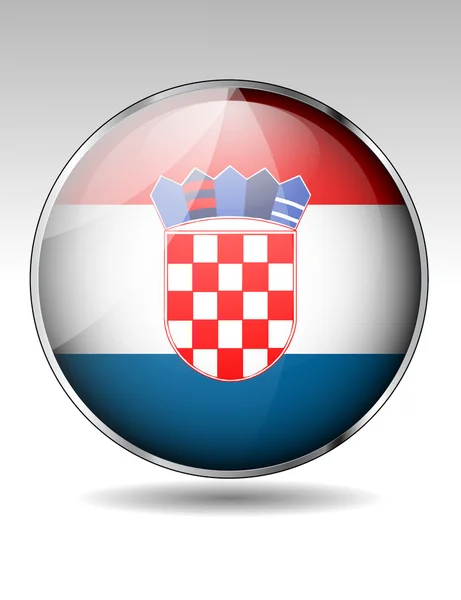 Croatia botón de bandera — Vector de stock