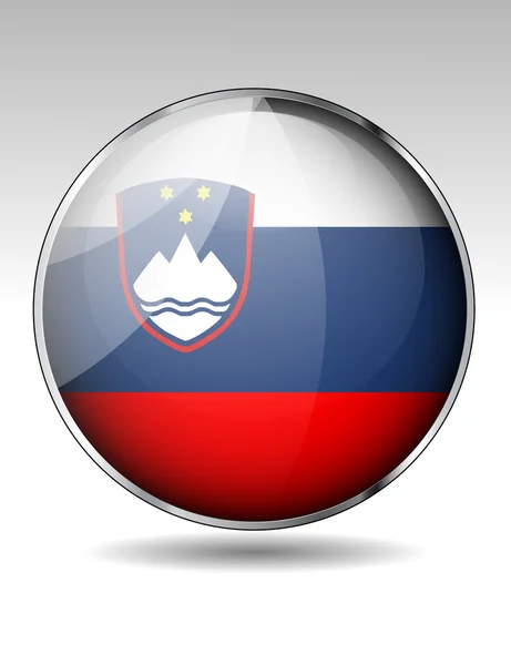 Botón bandera slovenia — Vector de stock