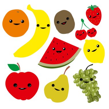 sevimli çizgi meyve