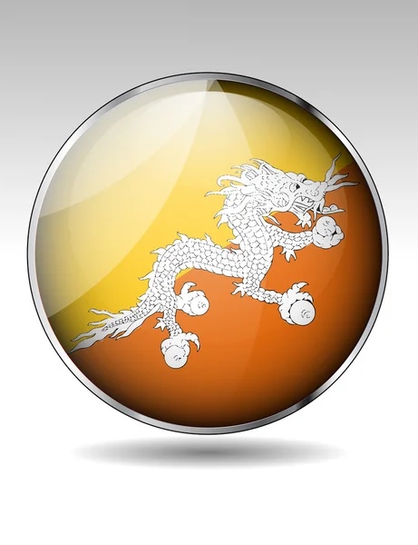 Bhutan flaga ikona — Wektor stockowy