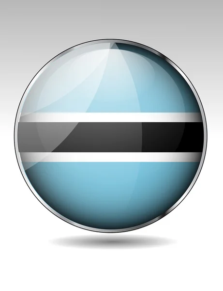 Botswana botón de bandera — Vector de stock