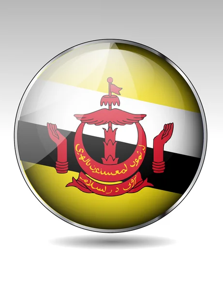 Botón bandera Brunei — Archivo Imágenes Vectoriales