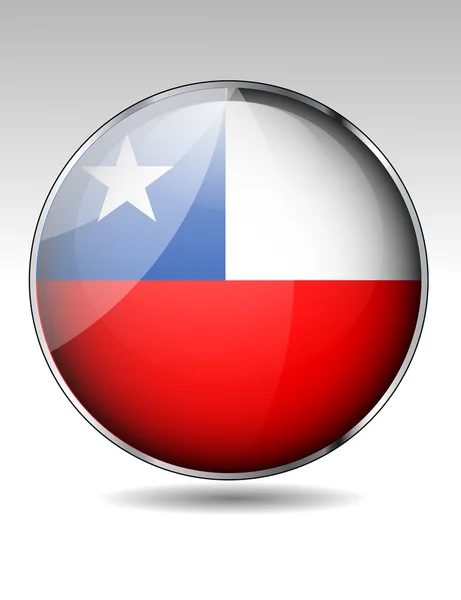 Chile flag button — Stock Vector