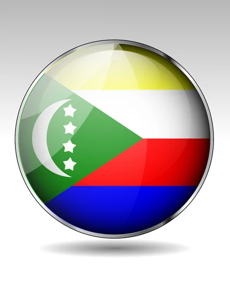 Het pictogram van de vlag van Comoren — Stockvector