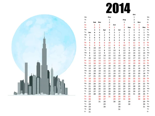 Calendário 2014 — Vetor de Stock