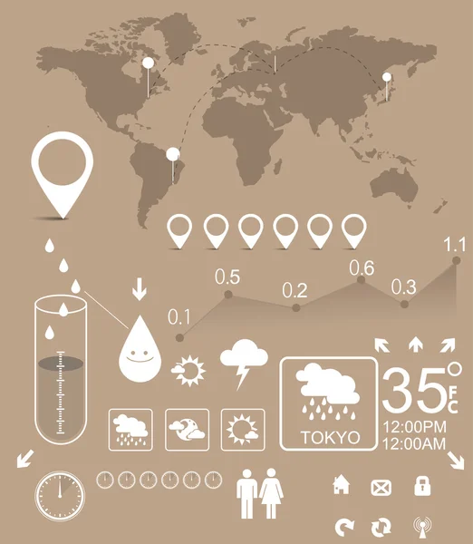 Infografía meteorológica — Archivo Imágenes Vectoriales