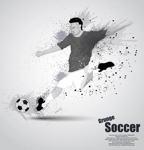 Grunge soccer player — Stock Vector