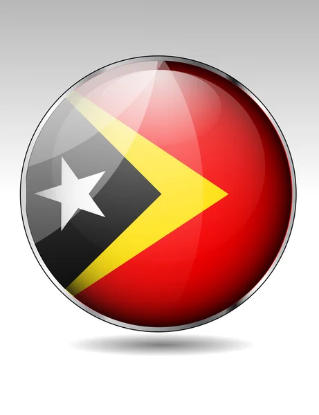 East Timor flag button — Stock Vector