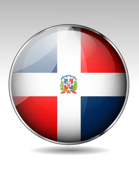 República Dominicana bandeira botão — Vetor de Stock