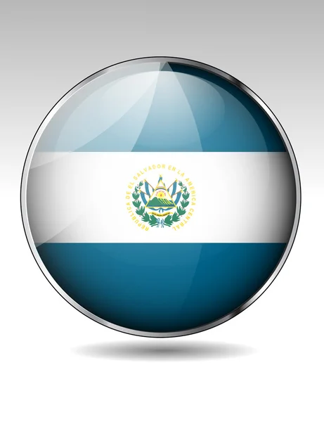 El Salvador flag button — Stock Vector
