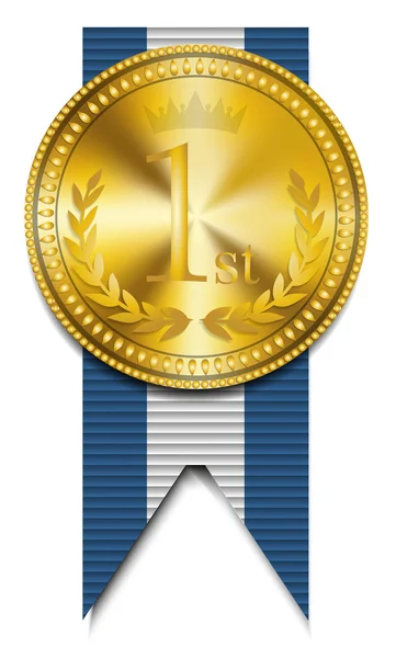 Medalla ganadora de oro — Vector de stock