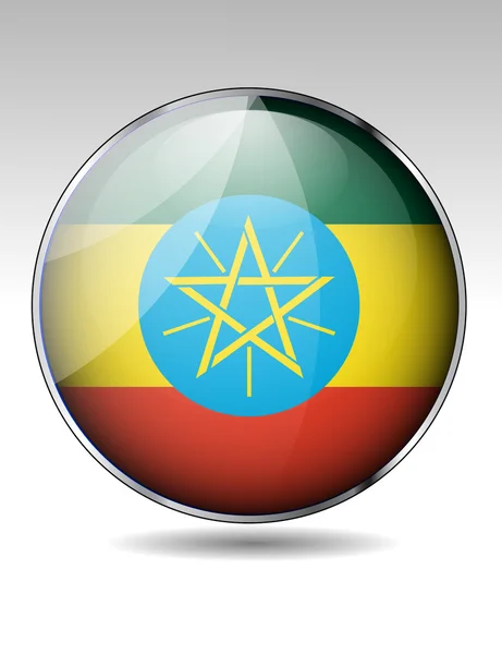 Tlačítko příznak Etiopie — Stockový vektor