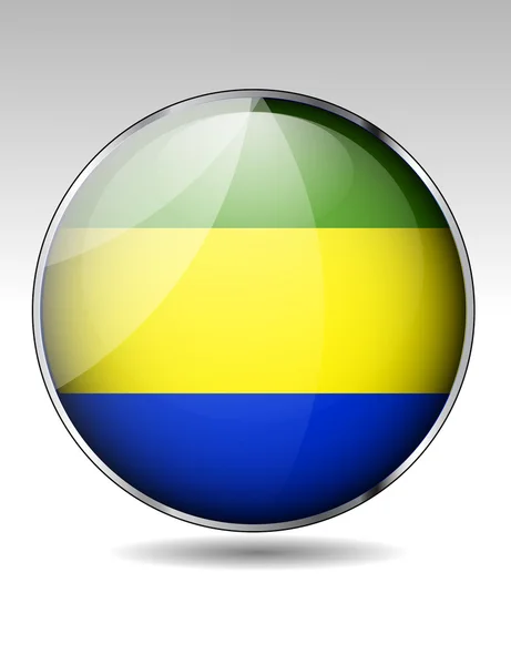 Gabon flag button — Stock Vector