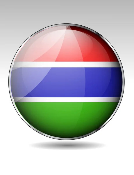 Botón bandera de Gambia — Vector de stock