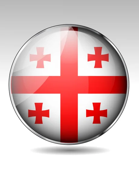 Gürcistan bayrağı düğmesi — Stok Vektör