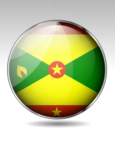 Grenada flag button — Stock Vector