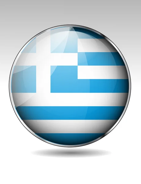 Greece flag button — Stock Vector