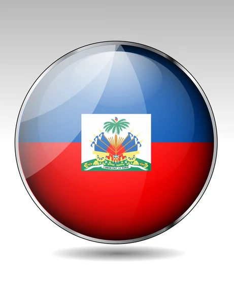 Botón bandera Haití — Vector de stock