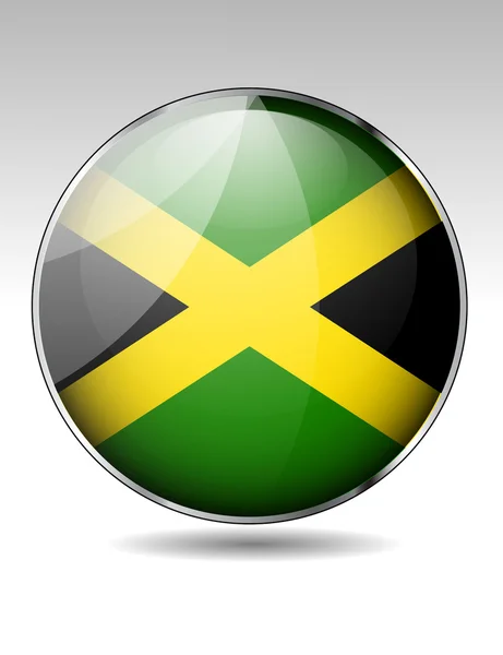 Jamaica flag button — Stock Vector