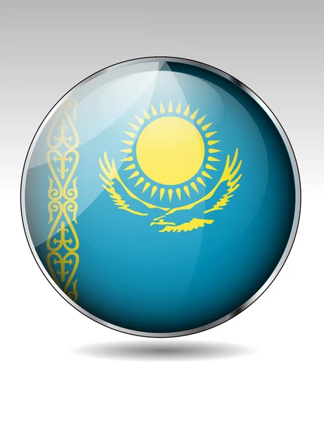 Kazakhstan flag button — Stock Vector