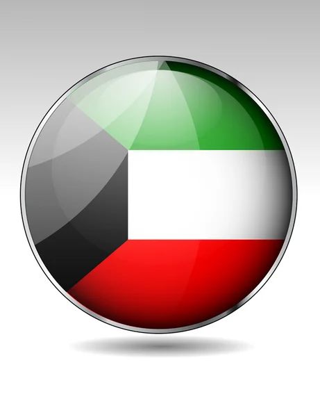 Kuwait flag button — Stock Vector