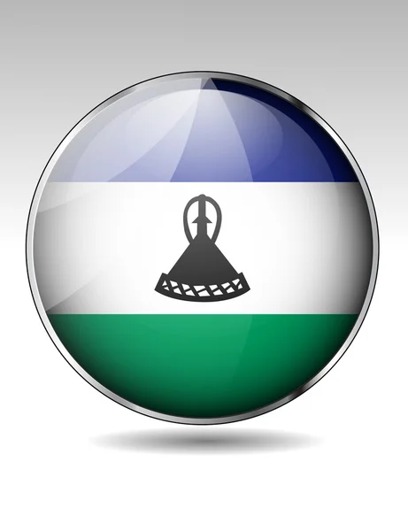 Lesotho flag button — Stock Vector