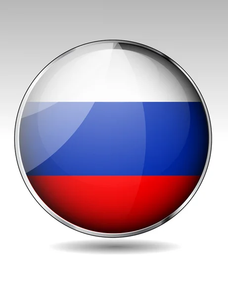 Botón bandera de Rusia — Vector de stock