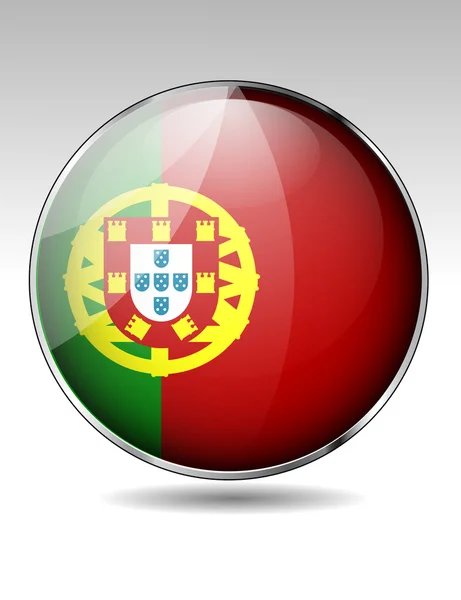 Portugal flag button — Stock Vector