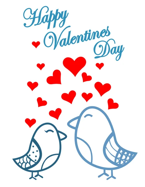 Cute birds Valentines Day — Stock Vector