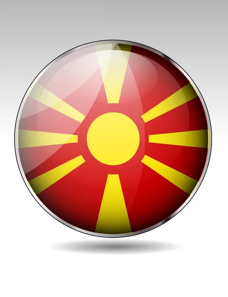 Pulsante bandiera Macedonia — Vettoriale Stock