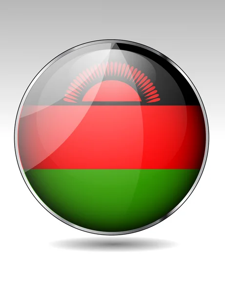 Botão de bandeira do Malawi — Vetor de Stock